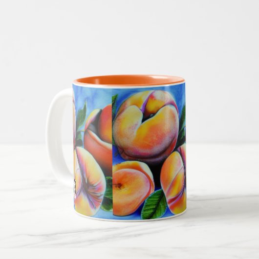Hübsche Pfirsiche Zweifarbige Tasse (Vorderseite Links)