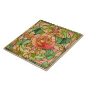 Hübsche Pfirsichfarben-Rose Fliese (Seite)