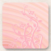 Hübsche Pfirsichgärten, Wein und Blume Getränkeuntersetzer (Vorderseite)