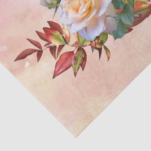 Hübsche PfirsichRose Herbstflora Seidenpapier (Ausschnitt)