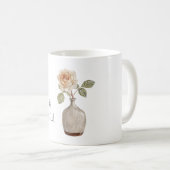 Hübsche Pfirsichrose in der Vase Kaffeetasse (VorderseiteRechts)