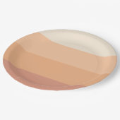 Hübsche Pfirsichstreifen Pappteller (Schrägansicht)