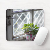 Hübsche Pflanze der Wasserfarbe im Fenster Mousepad (Mit Mouse)