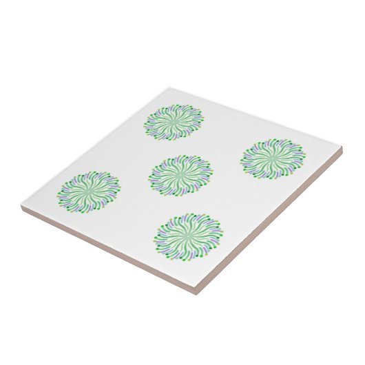 Hübsche Pflanze des Ozeans mit Tentakeln Fliese (Seite)