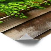 Hübsche Pflanze im rustikalen Fenster mit gewitter Poster (Ecke)