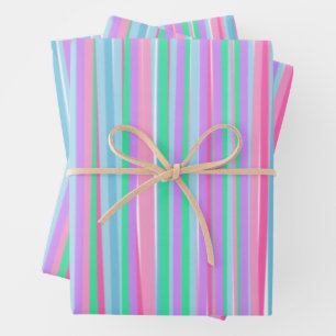 Hübsche Pflaster Vertikale Streifen Geschenkpapier Set