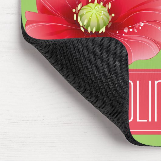 Hübsche Pflaume Floral Monogramm Mousepad (Ecke)