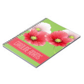 Hübsche Pflaume Floral Monogramm Notizblock (Linke Seite)