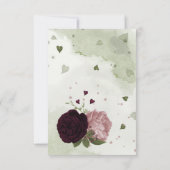 hübsche Pflaumenburgund- und rosa Blume Dankeskarte (Rückseite)