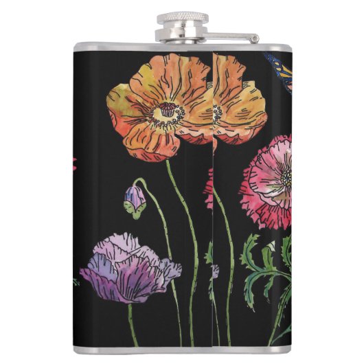 Hübsche Pflöten auf Schwarzwaldfarbe Flachmann (Rückseite)