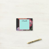 Hübsche Pflöten auf Schwarzwaldfarbe Post-it Klebezettel (Auf Schreibtisch)