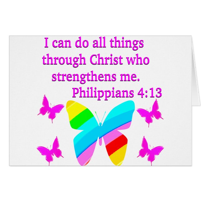 HÜBSCHE PHILIPPIANS 4:13 BUTTERFLY-DESIGN (Vorderseite (Horizontal))