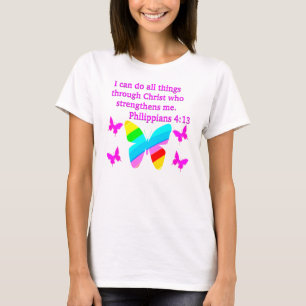 HÜBSCHE PHILIPPIANS 4:13 BUTTERFLY-DESIGN T-Shirt