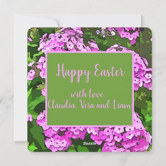 Hübsche Phlox Osterfotokarte Feiertagskarte (Rückseite)