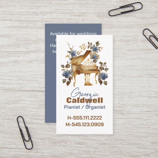 Hübsche Pianistin Kunst, Dichtung und Musik Visitenkarte (Vorderseite/Rückseite Beispiel)
