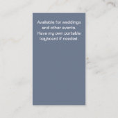 Hübsche Pianistin Kunst, Dichtung und Musik Visitenkarte (Rückseite)