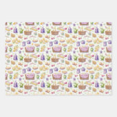 Hübsche Picnic-Körbe und Lebensmittel Geschenkpapier Set (Vorderseite 2)