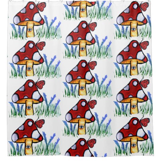 Hübsche Pilze Kinder Duschvorhang (Vorderseite)