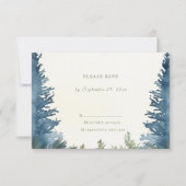 Hübsche Pinienbäume Grüne Hochzeit Rsvp Karte (Vorderseite)