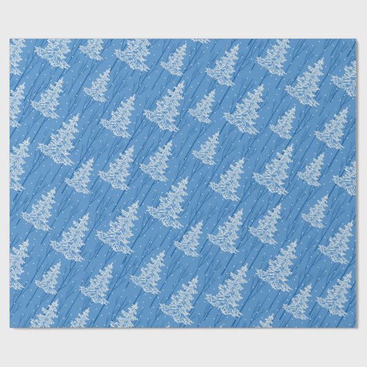 Hübsche Pinienwälder im Schneefall Geschenkpapier (Flach)