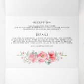 Hübsche Pink-Aquarelleisen-Hochzeit und Hochzeit d Dreifach Gefaltete Einladung (Innenseite Mitte)