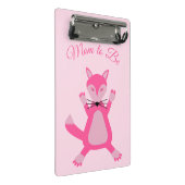 Hübsche Pink Baby Fox Mama Mini Klemmbrett (Schrägansicht)