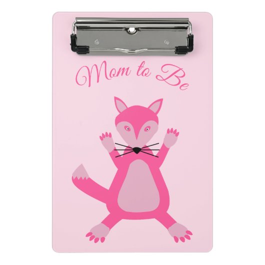 Hübsche Pink Baby Fox Mama Mini Klemmbrett (Vorderseite)
