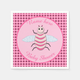 Hübsche Pink Baby Girl Bee Baby Dusche Serviette