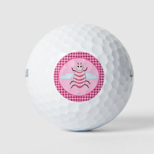Hübsche Pink Baby Girl Bee Golfball (Vorderseite)