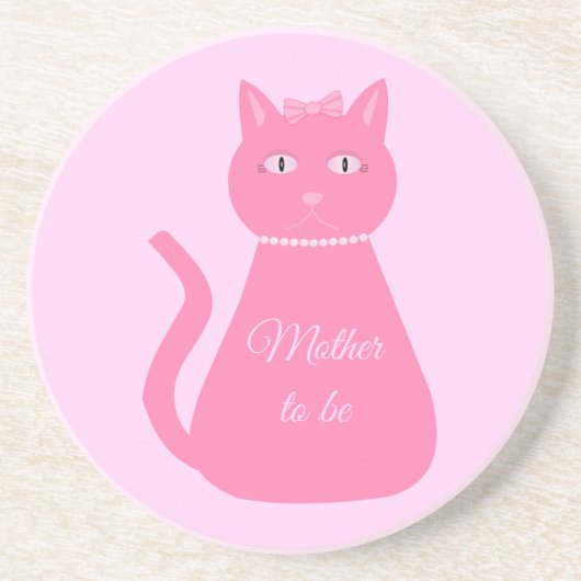 Hübsche Pink Baby Girl Cat Custom Mother Getränkeuntersetzer (Vorne)