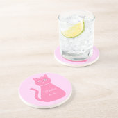 Hübsche Pink Baby Girl Cat Custom Mother Getränkeuntersetzer (Seite)