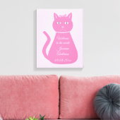 Hübsche Pink Baby Girl Cat Dekoration für Kinderzi Leinwanddruck (Insitu (Wohnzimmer))
