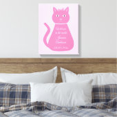 Hübsche Pink Baby Girl Cat Dekoration für Kinderzi Leinwanddruck (Insitu (Schlafzimmer))