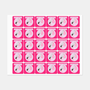 Hübsche Pink Baby Girl Stork Kleidung Etiketten