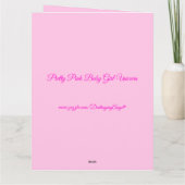 Hübsche Pink Baby Girl Unicorn Gender Reveal Karte (Rückseite)