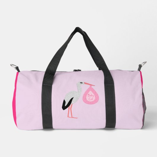 Hübsche Pink Baby Stork Diaper Tasche (Vorderseite)