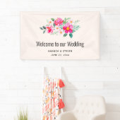 Hübsche Pink Blume Bouquet Wedding Banner (Insitu)