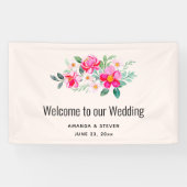 Hübsche Pink Blume Bouquet Wedding Banner (Horizontal)