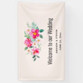Hübsche Pink Blume Bouquet Wedding Banner (Vertikal)