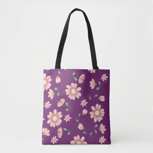 HÜBSCHE PINK BLUME TASCHE (Vorderseite)