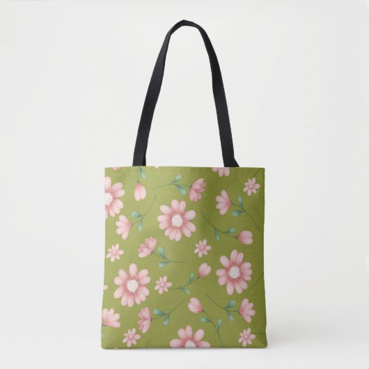 HÜBSCHE PINK BLUME TASCHE (Vorderseite)