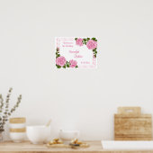 Hübsche Pink Corner Bouquets Begrüßung Poster (Küche)
