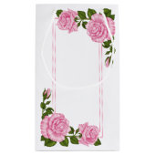 Hübsche Pink Corner Bouquets Wedding Kleine Geschenktüte (Rückseite)