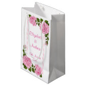 Hübsche Pink Corner Bouquets Wedding Kleine Geschenktüte (Vorderseite Schrägansicht)