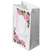 Hübsche Pink Corner Bouquets Wedding Kleine Geschenktüte (Rückseite Schrägansicht)