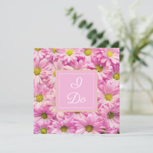 Hübsche Pink-Daisy-Hochzeit Einladung