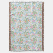 Hübsche Pink Dog Rose auf Sky Blue Pattern Decke (Vorderseite Vertikal)
