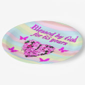 HÜBSCHE PINK FLORAL 65. BIRTHDAY PAPER TELLER (Schrägansicht)