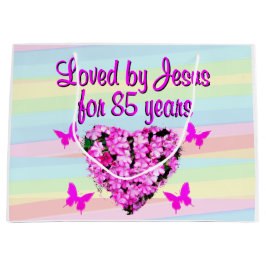 HÜBSCHE PINK FLORAL 85. GEBURTSTAG-GESCHENKE GROßE GESCHENKTÜTE