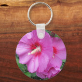 Hübsche Pink-Floral-Fotografie Schlüsselanhänger (Vorderseite)